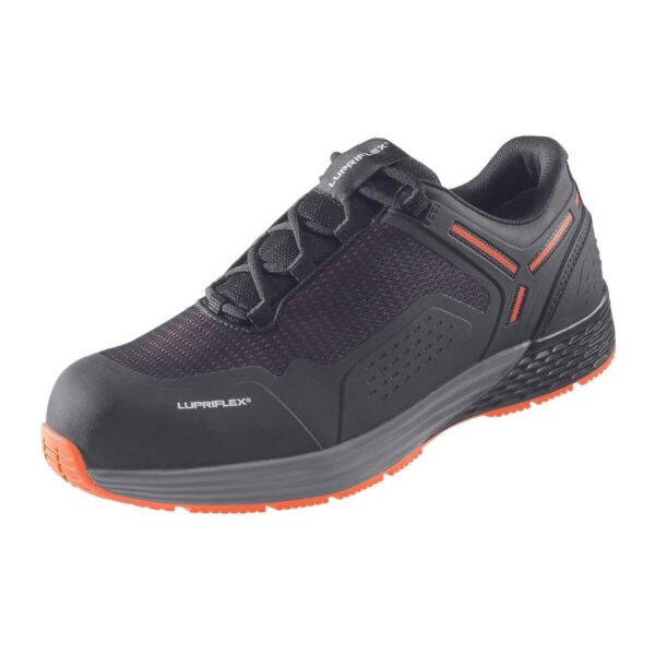 Lupriflex Sicherheitshalbschuh Techno Low S3 in schwarz/orange, Seitenansicht
