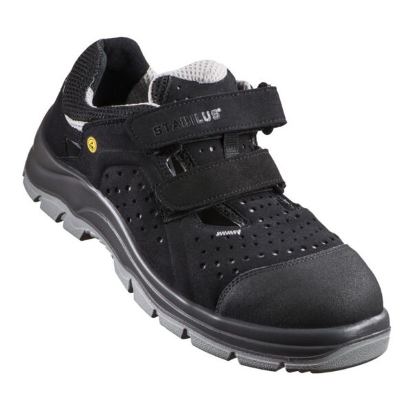 Stabilus Sicherheitssandale Henry air ESD S1P in Grau/Schwarz, Seitenansicht