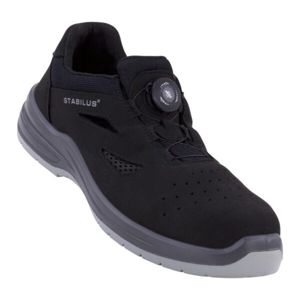 Stabilus Sicherheitssandale Jorden black twist air ESD S1PL in schwarz, Seitenansicht