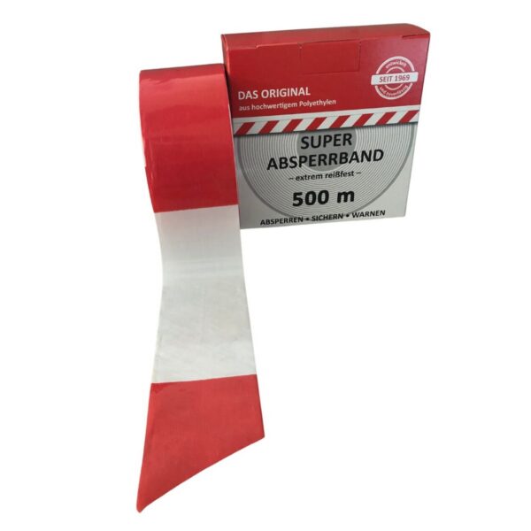 Absperrband rot/weiß, 35 µm