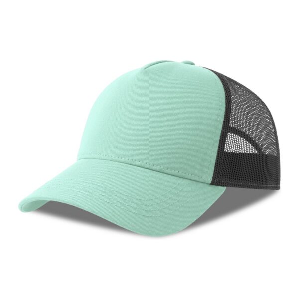 Atlantis Rapper Cotton-S Trucker Cap in aquamarin/schwarz