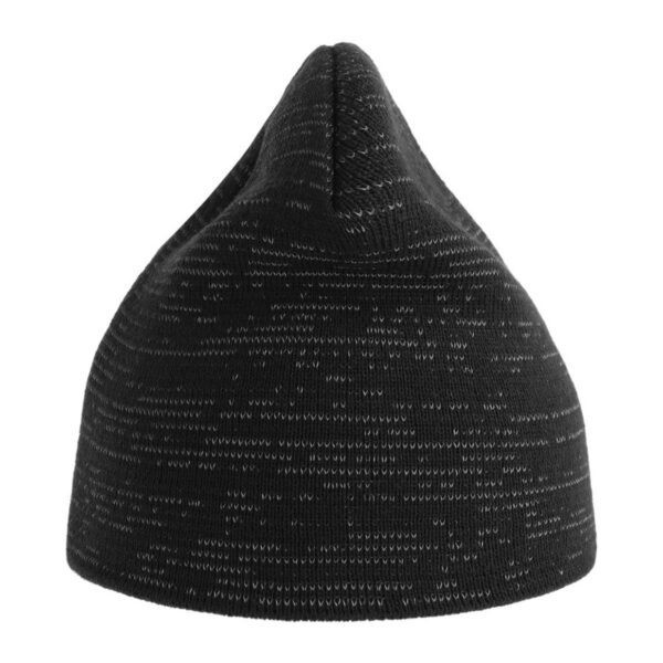 Atlantis Shine Beanie reflektierend – schwarz Rückseite - Toolcon.works Atlantis Shine Beanie reflektierend