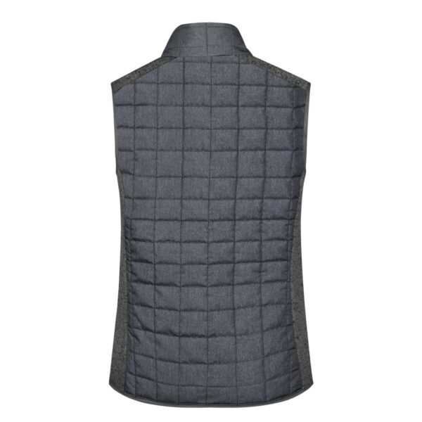 James & Nicholson Strickfleece-Hybridweste Damen JN739 – grau meliert/anthrazit meliert Detail 3 - Toolcon.works James & Nicholson Strickfleece-Hybridweste Damen JN739