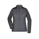 James & Nicholson Strickfleece-Hybridjacke Damen JN741 – grau meliert/anthrazit meliert - Toolcon.works James & Nicholson Strickfleece-Hybridjacke Damen JN741