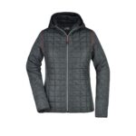 James & Nicholson Strickfleece-Hybridjacke mit Kapuze Damen JN771