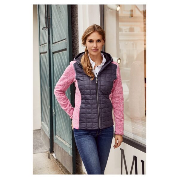 James & Nicholson Strickfleece-Hybridjacke mit Kapuze Damen JN771
