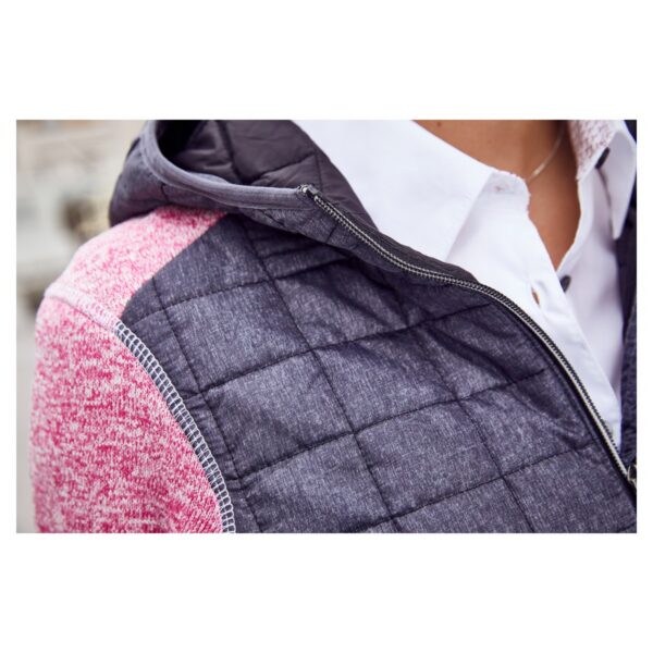 James & Nicholson Strickfleece-Hybridjacke mit Kapuze Damen JN771