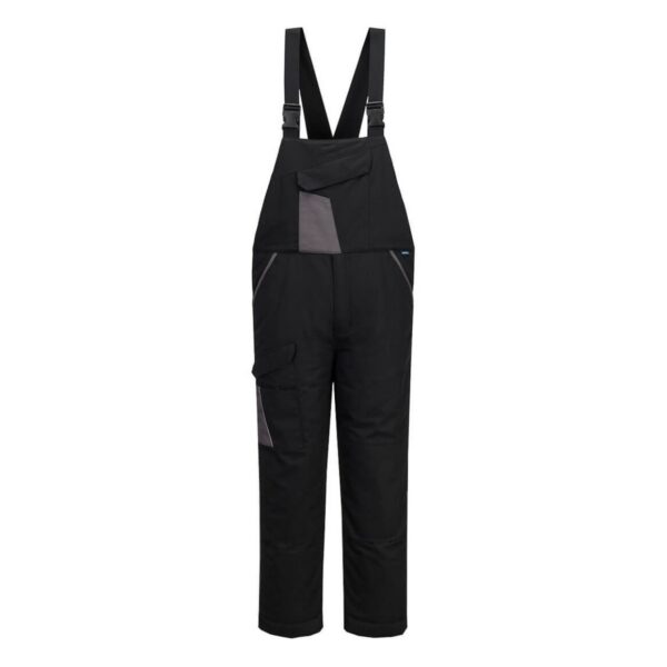 Portwest WX1 Zweifarbige wattierte Baumwoll-Latzhose CD117 – besonders günstig in schwarz/grau