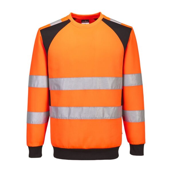 Portwest WX2 Eco Hi-Vis Sweatshirt CD805 in Hi-vis Orange/Schwarz