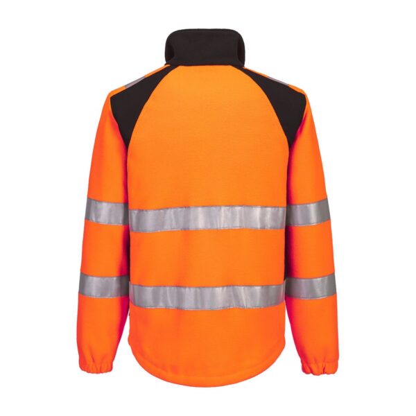 Portwest WX2 Eco Hi-Vis Fleecejacke CD807 – Hi-vis Orange/Schwarz Rückseite - Toolcon.works Portwest WX2 Eco Hi-Vis Fleecejacke