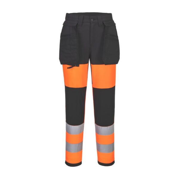 Portwest WX2 Eco Hi-Vis Damen Stretch Bundhose Klasse 1 CD847 in Hi-vis Orange/Schwarz