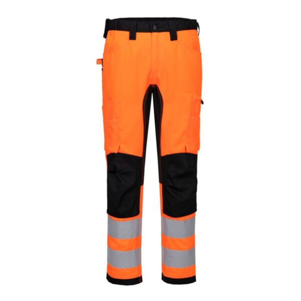 Portwest WX2 Eco Hi-Vis Stretch Arbeitsbundhose CD848 in Hi-vis Orange/Schwarz