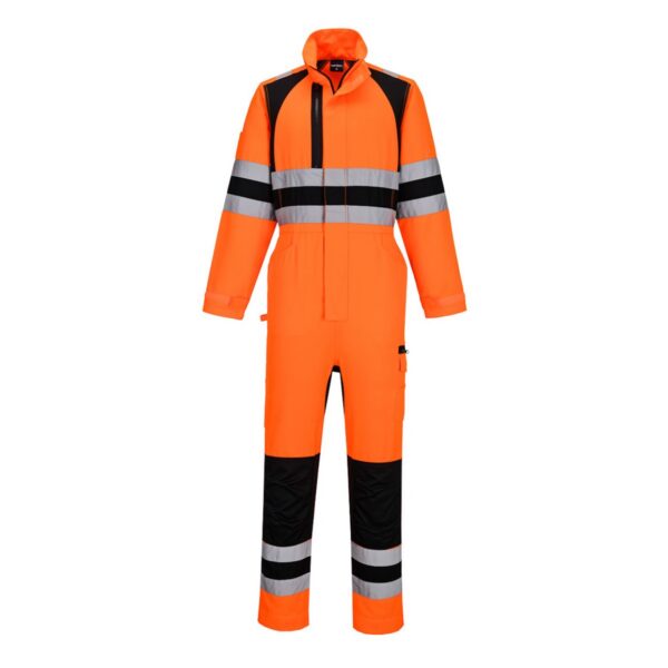 Portwest WX2 Eco Hi-Vis Overall CD855 in Hi-vis Orange/Schwarz