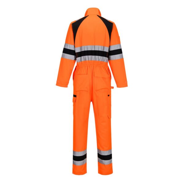 Portwest WX2 Eco Hi-Vis Overall CD855 – Hi-vis Orange/Schwarz Rückseite - Toolcon.works Portwest WX2 Eco Hi-Vis Overall