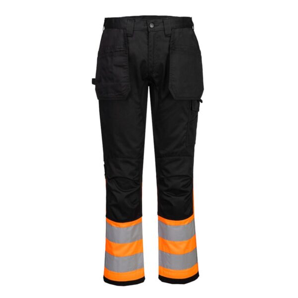 Portwest WX2 Eco Warnschutz Holsterhose Klasse 1 CD858 in Hi-vis Orange/Schwarz
