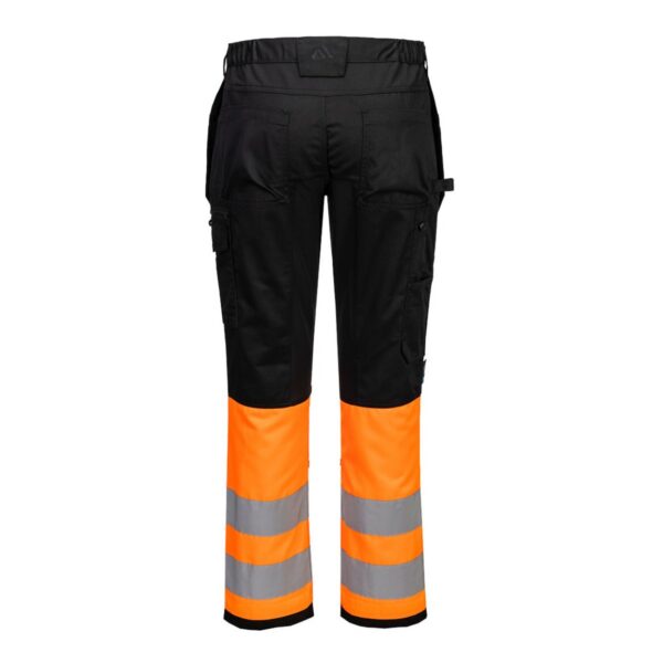 Portwest WX2 Eco Warnschutz Holsterhose Klasse 1 CD858 – Hi-vis Orange/Schwarz Rückseite - Toolcon.works Portwest WX2 Eco Warnschutz Holsterhose Klasse 1