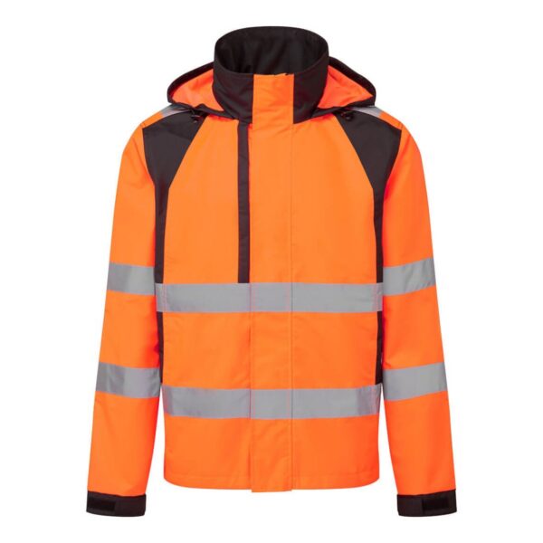 Portwest WX2 Eco Hi-Vis Regenjacke CD860 in Hi-vis Orange/Schwarz