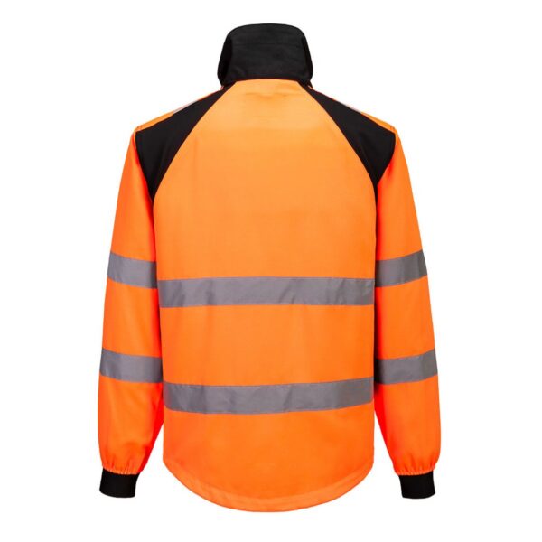 Portwest WX2 Eco Warnschutz Arbeitsjacke CD861 – Hi-vis Orange/Schwarz Rückseite - Toolcon.works Portwest WX2 Eco Warnschutz Arbeitsjacke