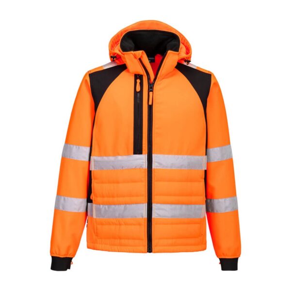 Portwest WX2 Eco Hi-Vis Hybrid Jacke CD863 in Hi-vis Orange/Schwarz