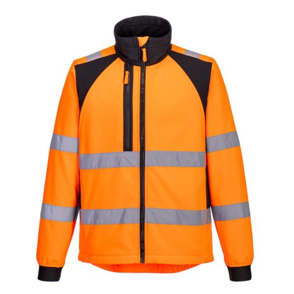 Portwest WX2 Eco Hi-Vis Softshelljacke (2L) CD875 in Hi-vis Orange/Schwarz