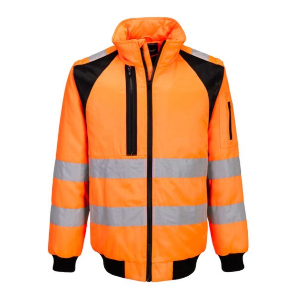 Portwest WX2 Hi-Vis 2-in-1 Pilotjacke CD898 in Hi-vis Orange/Schwarz